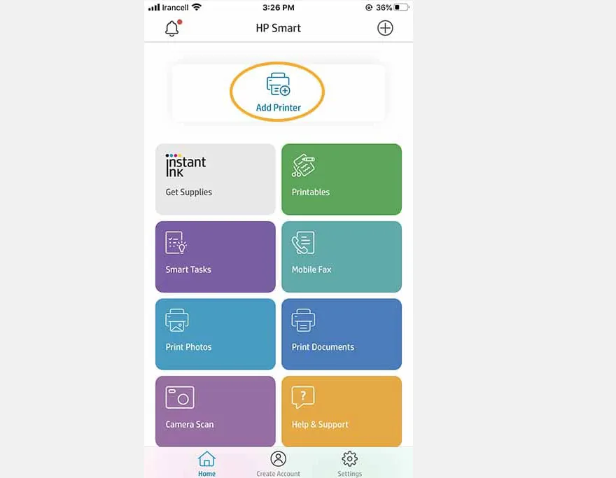 آموزش اتصال گوشی به پرینتر HP