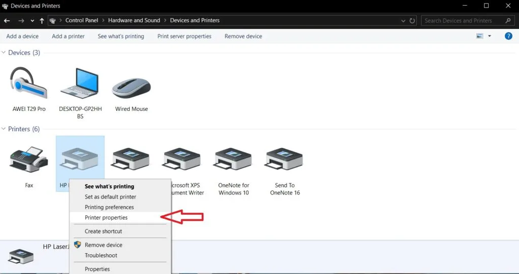 پیدا کردن آدرس IP پرینتر HP