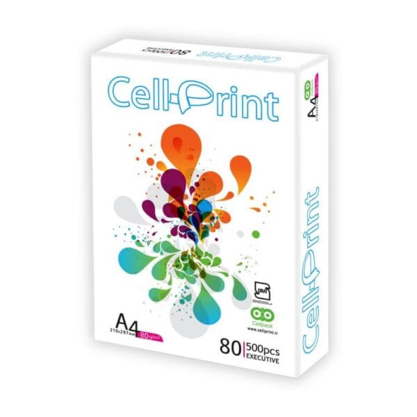 بسته کاغذ A4 Cell Print (سل پرینت) مدل EXECUTIVE وزن 80 گرم بسته 500 برگی – مناسب پرینتر و دستگاه کپی