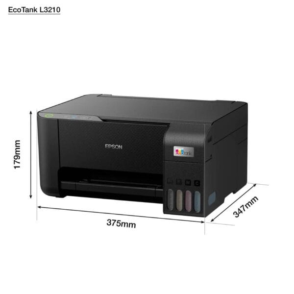 ابعاد پرینتر رنگی جوهر افشان چندکاره اپسون مدل Epson EcoTank L3210 A4 Ink Tank Printer