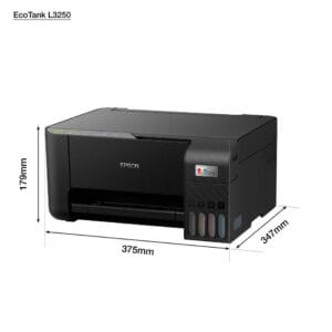 ابعاد پرینتر رنگی جوهر افشان چندکاره اپسون مدل Epson EcoTank L3250 A4 Wi-Fi Ink Tank Printer