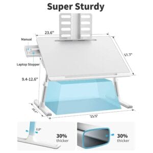 ابعاد و جزئیات طراحی ارگونومیک SAIJI K7 Ultimate Laptop Table