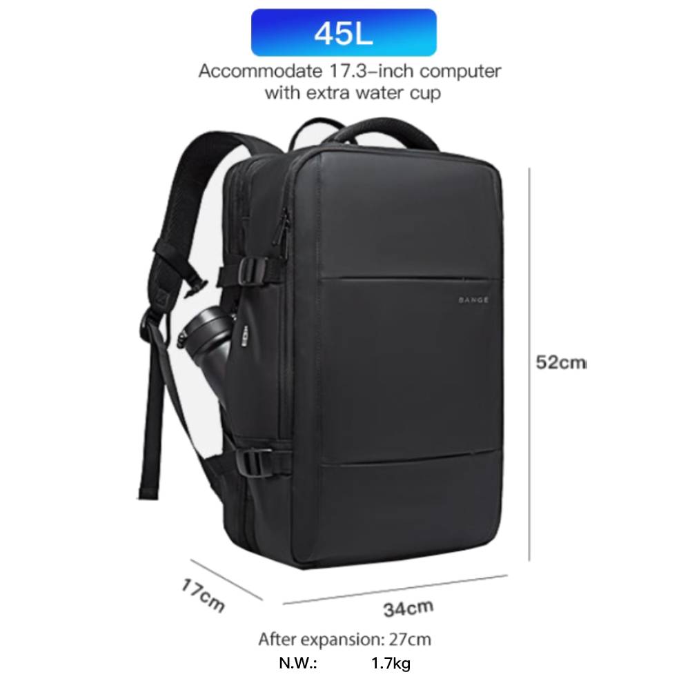 BANGE BG-1908D Backpack (12) کیف کوله پشتی بنج مدل BANGE BG-1908D Backpack مناسب برای لپ تاپ تا 17.3 اینچی