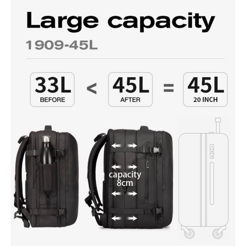 BANGE BG-1909D Backpack (13) کیف کوله پشتی بنج مدل BANGE BG-1909D Backpack مناسب برای لپ تاپ تا 17.3 اینچی